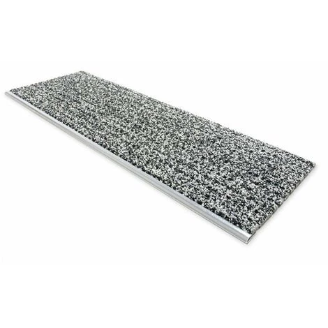KARAT Tapis D'escalier De Sécurité Pour L'extérieur Avec Rail En Aluminium 24x60 Cm Anthracite - Anthracite 2 KARAT Tapis D'escalier De Sécurité Pour L'extérieur Avec Rail En Aluminium 24x60 Cm Anthracite - Anthracite – Image 2