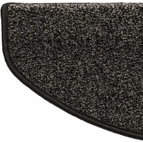 KARAT Tapis D'escalier Lyon Noir 78 19x56cm Semi-circulaire - Noir 3 KARAT Tapis D'escalier Lyon Noir 78 19x56cm Semi-circulaire - Noir – Image 3
