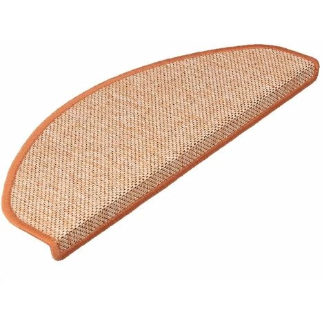 KARAT Tapis D'escalier Sabang Aspect Sisal Terre 56x19cm Semi-circulaire - Terre Cuite 1 KARAT Tapis D'escalier Sabang Aspect Sisal Terre 56x19cm Semi-circulaire - Terre Cuite