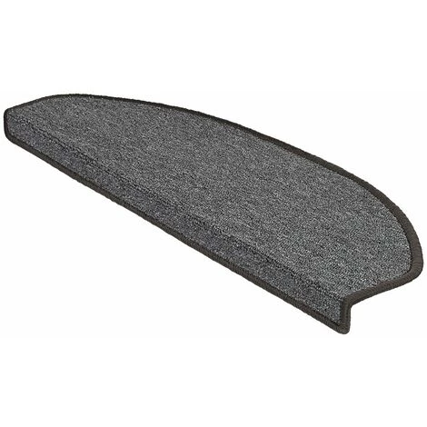 KARAT Tapis D'escalier London Gris Foncé 78 19x56cm Semi-circulaire - Gris Foncé 1 KARAT Tapis D'escalier London Gris Foncé 78 19x56cm Semi-circulaire - Gris Foncé