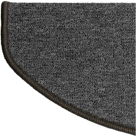 KARAT Tapis D'escalier London Gris Foncé 78 19x56cm Semi-circulaire - Gris Foncé 3 KARAT Tapis D'escalier London Gris Foncé 78 19x56cm Semi-circulaire - Gris Foncé – Image 3