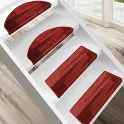 KARAT Tapis D'escalier Via Veneto Rouge Semi-circulaire - Rouge 8 KARAT Tapis D'escalier Via Veneto Rouge Semi-circulaire - Rouge -Tapis et paillasson Soldes 46918490 4