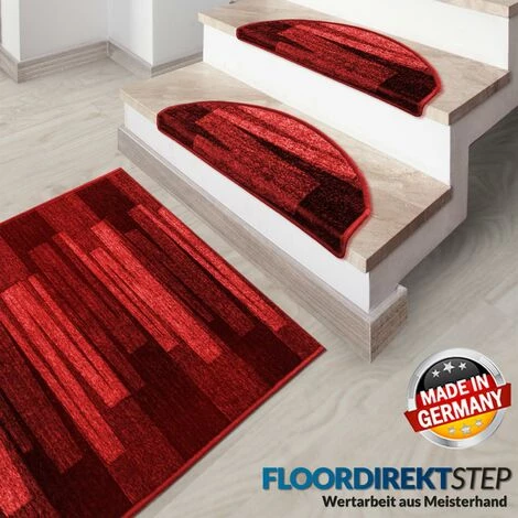 KARAT Tapis D'escalier Via Veneto Rouge Semi-circulaire - Rouge 5 KARAT Tapis D'escalier Via Veneto Rouge Semi-circulaire - Rouge – Image 5