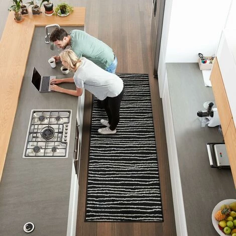 KARAT Tapis Sur Mesure Larache Largeur 133 X 100 Cm - Noir/Blanc 4 KARAT Tapis Sur Mesure Larache Largeur 133 X 100 Cm - Noir/Blanc – Image 4