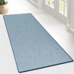 KARAT Chemin De Tapis Sur Mesure Aspect Sisal Sabang Bleu 50 X 150 Cm - Bleu