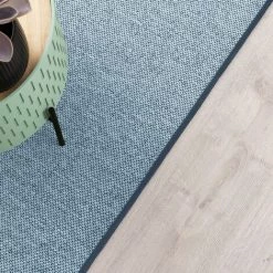 KARAT Chemin De Tapis Sur Mesure Aspect Sisal Sabang Bleu 50 X 150 Cm - Bleu -Tapis et paillasson Soldes 47156489 5