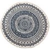 Tapis Ronds En Coton 90cm Lavables En Machine Tissés à La Main Glands Tapis Cercle Tapis Chic Motif Bohème Tapis De Sol Tapis Bohème Pour Chambre Salon Canapé Table Basse Balançoire Chaise Côté Lit (92 * 92),HANBING