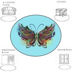 Tapis Rond Vintage Chic, Daim Brillant Or, Pour Salon Chambre Cuisine Vestiaire Chaise Tapis Chambre D'enfants Diamètre Lavable Doux (60CM),HANBING -Tapis et paillasson Soldes 47162661 3