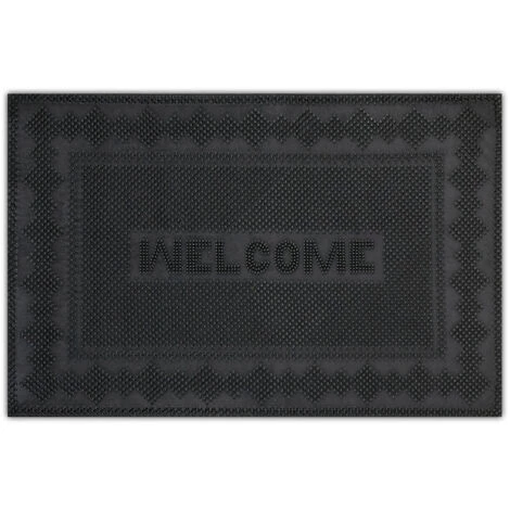 Relaxdays Paillasson Caoutchouc, 40x60 Cm, Antidérapant, Résistant Aux Intempéries, Intérieur Et Extérieur, Picots, Noir 1 Relaxdays Paillasson Caoutchouc, 40x60 Cm, Antidérapant, Résistant Aux Intempéries, Intérieur Et Extérieur, Picots, Noir
