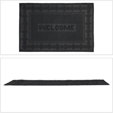Relaxdays Paillasson Caoutchouc, 40x60 Cm, Antidérapant, Résistant Aux Intempéries, Intérieur Et Extérieur, Picots, Noir 2 Relaxdays Paillasson Caoutchouc, 40x60 Cm, Antidérapant, Résistant Aux Intempéries, Intérieur Et Extérieur, Picots, Noir – Image 2