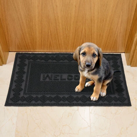 Relaxdays Paillasson Caoutchouc, 40x60 Cm, Antidérapant, Résistant Aux Intempéries, Intérieur Et Extérieur, Picots, Noir 4 Relaxdays Paillasson Caoutchouc, 40x60 Cm, Antidérapant, Résistant Aux Intempéries, Intérieur Et Extérieur, Picots, Noir – Image 4