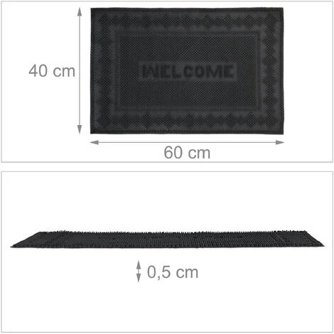 Relaxdays Paillasson Caoutchouc, 40x60 Cm, Antidérapant, Résistant Aux Intempéries, Intérieur Et Extérieur, Picots, Noir 5 Relaxdays Paillasson Caoutchouc, 40x60 Cm, Antidérapant, Résistant Aux Intempéries, Intérieur Et Extérieur, Picots, Noir – Image 5