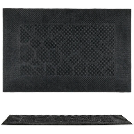 Relaxdays Paillasson Caoutchouc, 40 X 60 Cm, Antidérapant, Résistant, Caillebotis Extérieur, Tapis Entrée, Picots, Noir 2 Relaxdays Paillasson Caoutchouc, 40 X 60 Cm, Antidérapant, Résistant, Caillebotis Extérieur, Tapis Entrée, Picots, Noir – Image 2