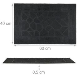Relaxdays Paillasson Caoutchouc, 40 X 60 Cm, Antidérapant, Résistant, Caillebotis Extérieur, Tapis Entrée, Picots, Noir 9 Relaxdays Paillasson Caoutchouc, 40 X 60 Cm, Antidérapant, Résistant, Caillebotis Extérieur, Tapis Entrée, Picots, Noir -Tapis et paillasson Soldes 47251715 5
