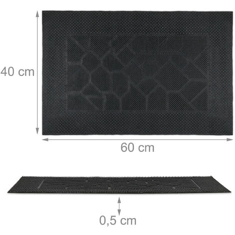 Relaxdays Paillasson Caoutchouc, 40 X 60 Cm, Antidérapant, Résistant, Caillebotis Extérieur, Tapis Entrée, Picots, Noir 5 Relaxdays Paillasson Caoutchouc, 40 X 60 Cm, Antidérapant, Résistant, Caillebotis Extérieur, Tapis Entrée, Picots, Noir – Image 5