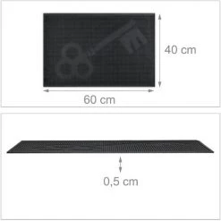 Relaxdays Paillasson Caoutchouc, 40 X 60 Cm, Antidérapant, Résistant, Caillebotis Extérieur, Tapis Entrée, Clés, Noir 9 Relaxdays Paillasson Caoutchouc, 40 X 60 Cm, Antidérapant, Résistant, Caillebotis Extérieur, Tapis Entrée, Clés, Noir -Tapis et paillasson Soldes 47251725 5