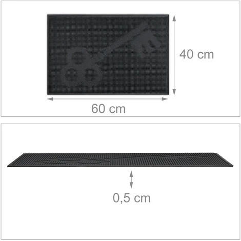 Relaxdays Paillasson Caoutchouc, 40 X 60 Cm, Antidérapant, Résistant, Caillebotis Extérieur, Tapis Entrée, Clés, Noir 5 Relaxdays Paillasson Caoutchouc, 40 X 60 Cm, Antidérapant, Résistant, Caillebotis Extérieur, Tapis Entrée, Clés, Noir – Image 5