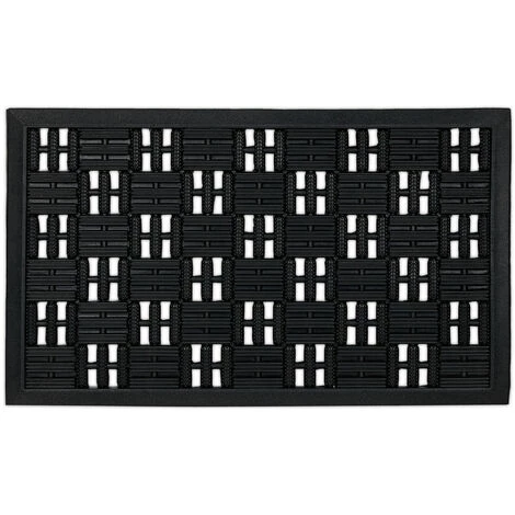 Relaxdays Paillasson Caoutchouc, 45x75 Cm, Antidérapant, Résistant Aux Intempéries, Intérieur Extérieur, Picots, Noir 1 Relaxdays Paillasson Caoutchouc, 45x75 Cm, Antidérapant, Résistant Aux Intempéries, Intérieur Extérieur, Picots, Noir