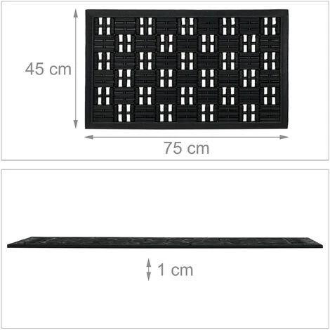 Relaxdays Paillasson Caoutchouc, 45x75 Cm, Antidérapant, Résistant Aux Intempéries, Intérieur Extérieur, Picots, Noir 5 Relaxdays Paillasson Caoutchouc, 45x75 Cm, Antidérapant, Résistant Aux Intempéries, Intérieur Extérieur, Picots, Noir – Image 5