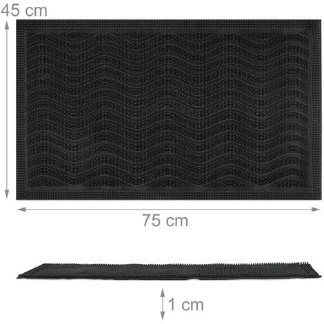 Relaxdays Paillasson Caoutchouc, 45 X 75 Cm, Antidérapant, Résistant, Caillebotis Extérieur, Tapis Entrée, Vagues, Noir 5 Relaxdays Paillasson Caoutchouc, 45 X 75 Cm, Antidérapant, Résistant, Caillebotis Extérieur, Tapis Entrée, Vagues, Noir – Image 5