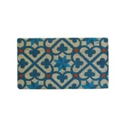 WADIGA Paillasson Coco Bleu Arabesque - Bleu