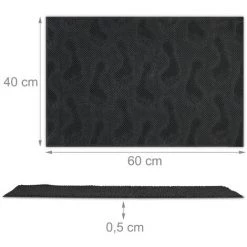 Relaxdays Paillasson Caoutchouc, 40x60 Cm, Antidérapant, Résistant Aux Intempéries, Empreinte Pieds, Picots, Noir -Tapis et paillasson Soldes 47478522 5