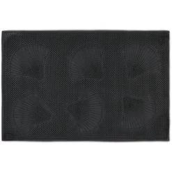 Relaxdays Paillasson Caoutchouc, 40x60 Cm, Antidérapant, Résistant Aux Intempéries, Coquillage, Picots, Noir