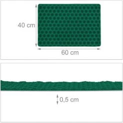 Relaxdays Paillasson Caoutchouc, 60 X 40 Cm, Antidérapant, Résistant, Caillebotis Extérieur, Tapis D’entrée Grille, Vert -Tapis et paillasson Soldes 47478530 5