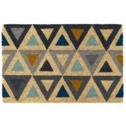 LOLAHOME Paillasson Abstrait Géométrique Multicolore En Fibre De Coco Naturelle 40x60 Cm