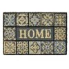 LOLAHOME Tapis Mosaïque Antidérapant Noir Et Gris En Fibre De Coco 60x40 Cm
