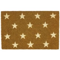 LOLAHOME Paillasson étoile En Fibre De Coco Marron Antidérapant 60x40 Cm.