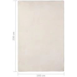 VidaXL Tapis Peluche Crème 230x160 Cm - Crème -Tapis et paillasson Soldes 47738234 5