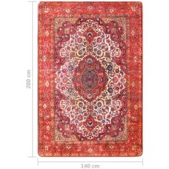 VidaXL Tapis Imprimé Oriental Multicolore 140x200 Cm - Multicolore -Tapis et paillasson Soldes 47738260 5