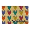 LOLAHOME Paillasson Coeurs Antidérapants Multicolores En Fibre De Coco 60x40 Cm