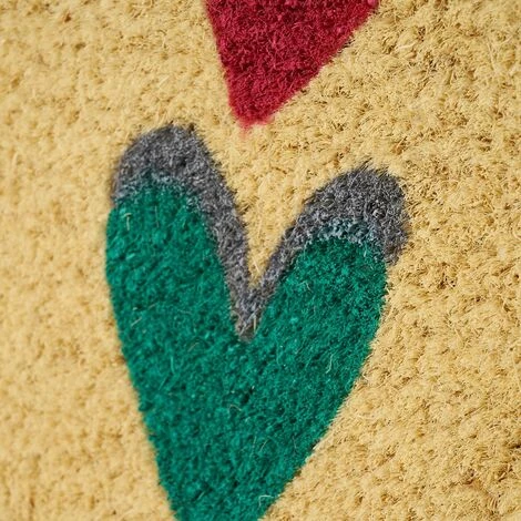 LOLAHOME Paillasson Coeurs Antidérapants Multicolores En Fibre De Coco 60x40 Cm 3 LOLAHOME Paillasson Coeurs Antidérapants Multicolores En Fibre De Coco 60x40 Cm – Image 3