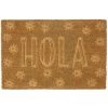 LOLAHOME Tapis De Fleurs En Fibre De Coco Marron Antidérapant 60x40 Cm.
