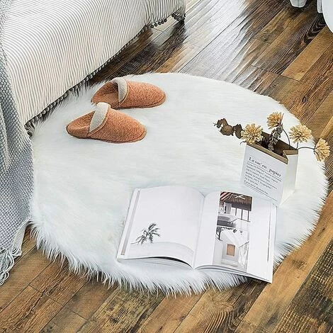 GUAZHUNIFR Tapis Tapis Et Paillasson Paillasson Antidérapant De Luxe En Laine Artificielle Pour Salon, Chambre, Salle De Bain, Canapé Ou Coussin, Blanc, 60 X 60 Cm Guazhuni 2 GUAZHUNIFR Tapis Tapis Et Paillasson Paillasson Antidérapant De Luxe En Laine Artificielle Pour Salon, Chambre, Salle De Bain, Canapé Ou Coussin, Blanc, 60 X 60 Cm Guazhuni – Image 2