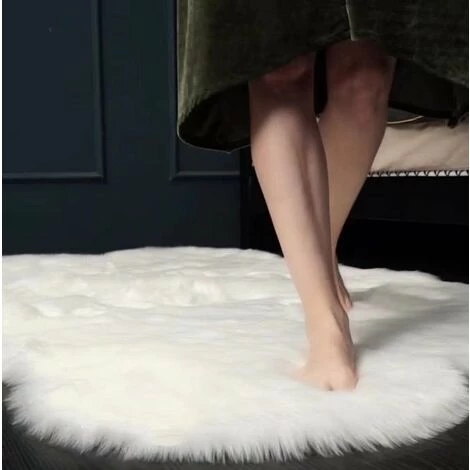 GUAZHUNIFR Tapis Tapis Et Paillasson Paillasson Antidérapant De Luxe En Laine Artificielle Pour Salon, Chambre, Salle De Bain, Canapé Ou Coussin, Blanc, 60 X 60 Cm Guazhuni 5 GUAZHUNIFR Tapis Tapis Et Paillasson Paillasson Antidérapant De Luxe En Laine Artificielle Pour Salon, Chambre, Salle De Bain, Canapé Ou Coussin, Blanc, 60 X 60 Cm Guazhuni – Image 5