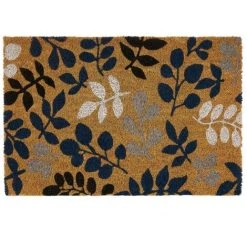 LOLAHOME Paillasson Antidérapant En Fibre De Coco Marron Et Argent 60x40 Cm