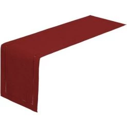 LOLA HOME Chemin De Table Classique Tissu Rouge 41x150 Cm