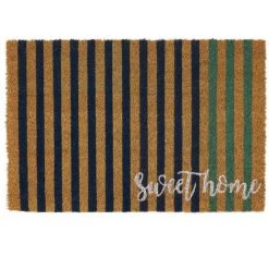 LOLAHOME Paillasson à Rayures Antidérapant Marron Fibre De Coco 60x40 Cm