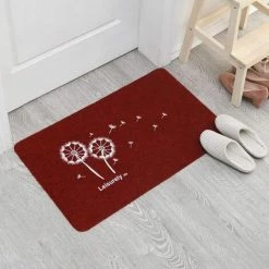 GroupM Tapis De Sol Antidérapant Pour Entrée Cuisine Et Salle De Bain (pissenlit Rouge Vin 40*60cm)