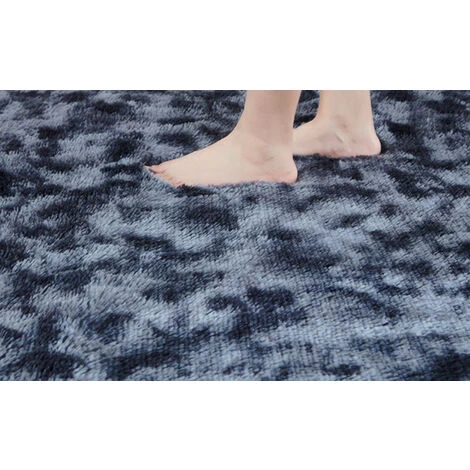 GroupM Long-haired Thick Absorbent Silk And Wool Tie-dye Carpet (water Grey, 80cm*120cm) 5 GroupM Long-haired Thick Absorbent Silk And Wool Tie-dye Carpet (water Grey, 80cm*120cm) – Image 5
