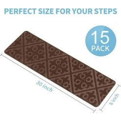 VERSAILLESFR Lot De 15 Tapis Antidérapants Pour Marches D'escalier, Antidérapant Et Esthétique, Sans Danger Pour Les Enfants, Les Personnes âgées Et Les Chiens, 76 X 20 Cm, Marron -Versailles 7 VERSAILLESFR Lot De 15 Tapis Antidérapants Pour Marches D'escalier, Antidérapant Et Esthétique, Sans Danger Pour Les Enfants, Les Personnes âgées Et Les Chiens, 76 X 20 Cm, Marron -Versailles -Tapis et paillasson Soldes 47881627 3