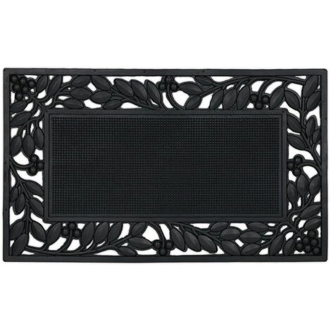 Relaxdays Paillasson Motif Feuilles, LxP : 75 X 45 Cm, Antidérapant, Résistant, Tapis Extérieur Intérieur, Noir 1 Relaxdays Paillasson Motif Feuilles, LxP : 75 X 45 Cm, Antidérapant, Résistant, Tapis Extérieur Intérieur, Noir