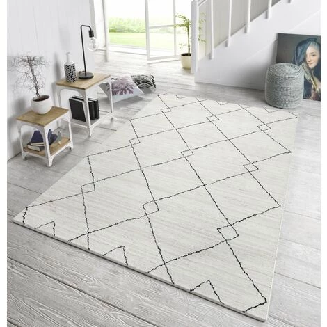 TAZNAXT TIZI - Tapis Berbère Laineux - Crème & Anthracite 160 X 230 Cm 1 TAZNAXT TIZI - Tapis Berbère Laineux - Crème & Anthracite 160 X 230 Cm
