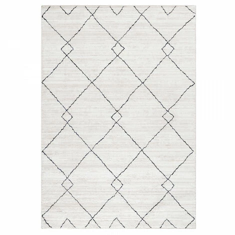 TAZNAXT TIZI - Tapis Berbère Laineux - Crème & Anthracite 160 X 230 Cm 2 TAZNAXT TIZI - Tapis Berbère Laineux - Crème & Anthracite 160 X 230 Cm – Image 2