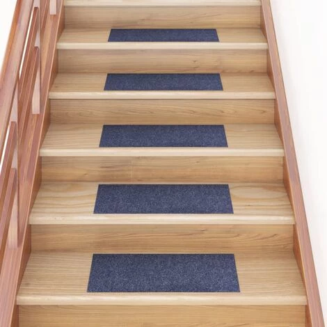 VidaXL Tapis D'escalier Autocollants Rectangulaire 15 Pcs 60x25 Cm - Bleu 1 VidaXL Tapis D'escalier Autocollants Rectangulaire 15 Pcs 60x25 Cm - Bleu