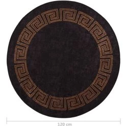 VidaXL Tapis Lavable Antidérapant φ120 Cm Noir Et Doré - Multicolore 9 VidaXL Tapis Lavable Antidérapant φ120 Cm Noir Et Doré - Multicolore -Tapis et paillasson Soldes 48213336 5