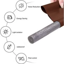 Fond Joint De Porte, Joint De Porte Interieur Universel, Calfeutrer Bas De Porte, Isolant Phonique Thermique Bande D'étanchéité, Pour Vent/Anti-Insectes/Insonorisant (96 Cm, Brun)，Starlight -Tapis et paillasson Soldes 48727880 3